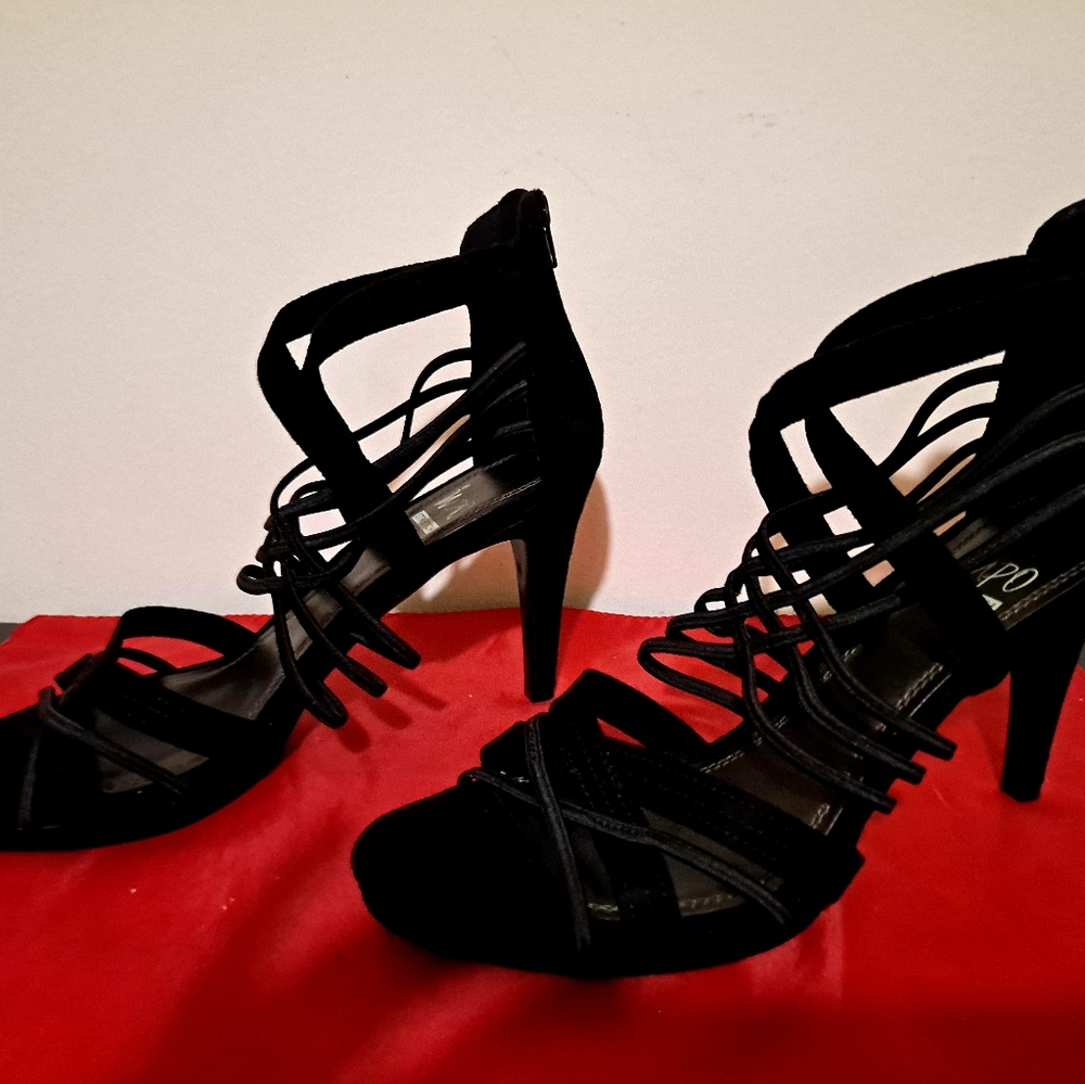 Black Suede Impo Stilettos